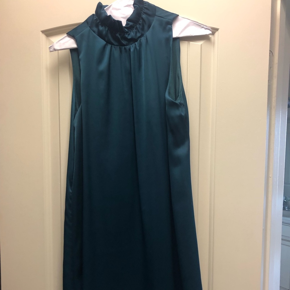 High Neck teal dress